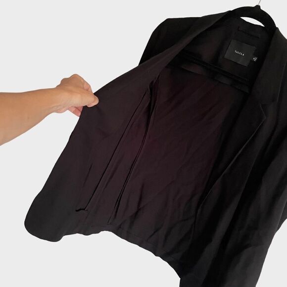 ARITZIA Talula Kent Lightweight Open Front Long Sleeve Blazer Jacket Black 00 - Picture 2 of 6